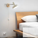 Axyaa LED Wall Sconce Light Rotate Pull Chain Switch Wood Base Bedside Lamp