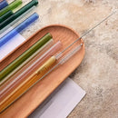 Axyaa Glass Straw Set - Healthy Eco-Friendly Reusable Straws with Cleaning Brush