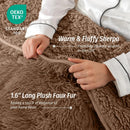 Axyaa Long Fur Weighted Sherpa Blanket, Cozy 15lbs Adult Plush, Fluffy Faux Fur Luxe