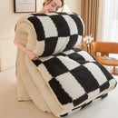 Axyaa Checkerboard Winter Blanket – Super Thick & Warm Soft Fluffy Cashmere Comforter