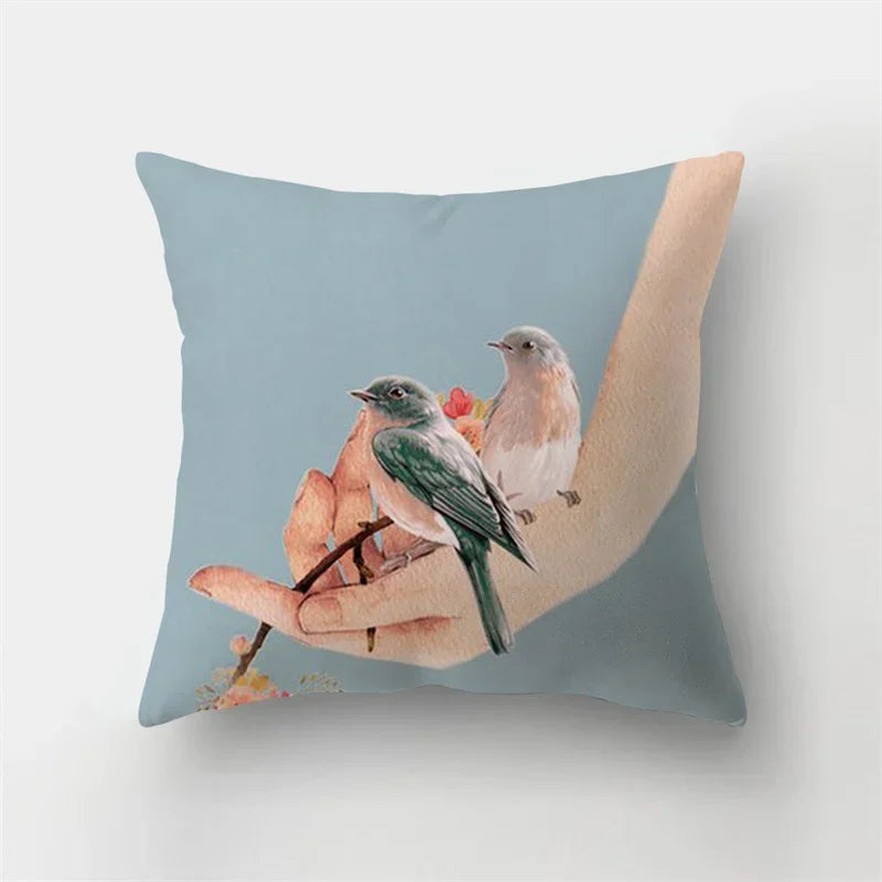 Deer Animal & Natural Leaves Cushion Cover by Axyaa - Home Decoration