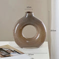 Axyaa Geometric Circle Glass Vase for Stylish Flower Arrangements