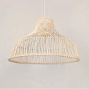 Axyaa Vintage Farmhouse Rattan Chandelier with LED Lights for Dining Room