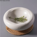 Axya White Ceramic Dinner Plates & Salad Bowl Set