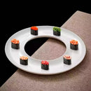Axyaa Circular Ceramic Sushi Serving Plate for Molecular Cuisine and Restaurant Tableware