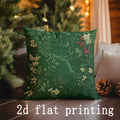 Axyaa Christmas Poinsettia & Holly Printed Pillowcases - Sofa, Bedroom, Car Cover