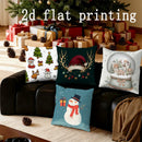 Axyaa Christmas Digital Print Decorative Cushion Cover for Sofa, Bedroom, Car