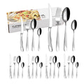 Axyaa 24pc Stainless Steel Tableware Set in Star Color Box - Family Pack