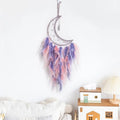 Axyaa Grey Moon Feathers Dream Catcher 60cm Large Handmade Indian Style Wall Hanging
