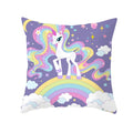 Axyaa Purple Unicorn Rainbow Sunrise Pillowcase for Home Decor