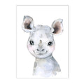 Axyaa Jungle Animal Name Canvas Print: Lion Zebra Wall Art Baby Kids Room Decor