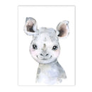 Axyaa Jungle Animal Name Canvas Print: Lion Zebra Wall Art Baby Kids Room Decor