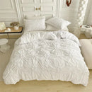 Axyaa Beige 3D Flower Queen Size Duvet Cover Set – Soft Bohemian Bedding