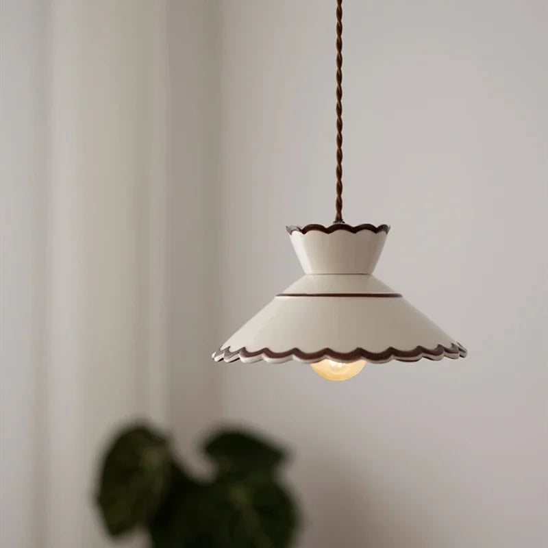 Axyaa Ceramic Pendant Lamp LED Hanglamp for Home Decoration