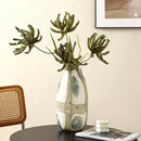Axyaa Artistic Glass Vase: Blue & Green, New Chinese-style, High-end Handcrafted Glass Flower Vase