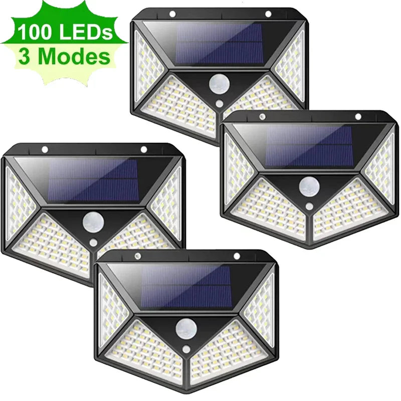 Axyaa 100 LED Solar Wall Lights Outdoor Motion Sensor Garden Street Light