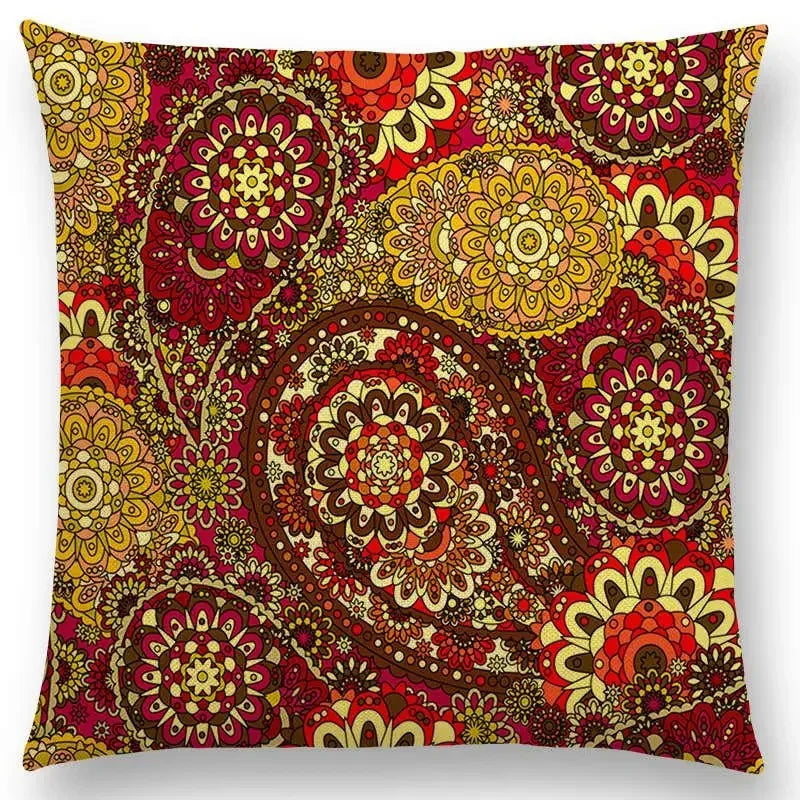 Axyaa Boho Paisley Floral Navajo Geometric Fantasy Pillowcase Suite.