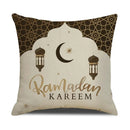 Axyaa Eid Mubarak Ramadan Cushion Cover - Moon Lantern Pattern Decor