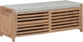 Axyaa Entry Shoe Bench with Cushioned Seat, 2 Drawers & Slatted Shelf