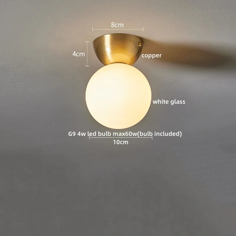 Axyaa Walnut Glass LED Ceiling Light Modern Art Decoration Fixture
