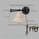 Axyaa Vintage LED Wall Lamps Swing Arm Pull Chain Switch Living Room Lights