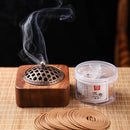 Axya Square Walnut Aroma Incense Burner Wooden Box Hollow Plate