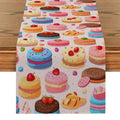 Watercolor Cake Cookies Table Runner by Axyaa: Elegant Home Wedding Centerpiece Decoration