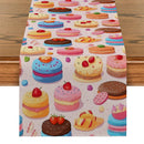 Watercolor Cake Cookies Table Runner by Axyaa: Elegant Home Wedding Centerpiece Decoration