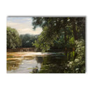French Country Spring Landscape Canvas Painting Wall Art by Axyaa - Farmhouse Home Decor
