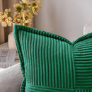 Axyaa Corduroy & Boho Striped Pillow Covers: Soft Broadside Decorative Cushion