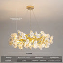 Axyaa Floral Ceramic Chandelier LED Pendant Lamp Luxury Home Lighting
