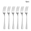 Axyaa 24-Piece Stainless Steel Silver Cutlery Set for Family, Hotel, and Restaurant