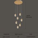 Axyaa Crystal Chandelier LED Pendant Lamp Modern Design Gold Hanging Light