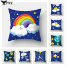 Axyaa Rainbow Nebula Throw Pillow Case for Living Room and Bedroom