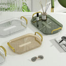 Axyaa Light Luxury Transparent Tea Tray Organizer for Home Decor and Storage