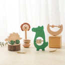 Axya Wooden Animal Building Block Toy Set - Dinosaur Lion Cartoon