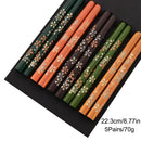 Axyaa Bamboo Sushi Chopsticks Set - Non-slip Retro Style Tableware