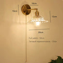 Axyaa Art Deco LED Wall Lamp with Pull Switch, Nordic Design Glass Interior Light
