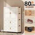 Axyaa 6 Tier Storage Wardrobe with Wheels - Large Capacity for Living Room/Bedroom