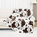Axyaa Cow-Print Throw Blanket: Luxurious Ultra-Soft Plush Hand-Knitted Fleece