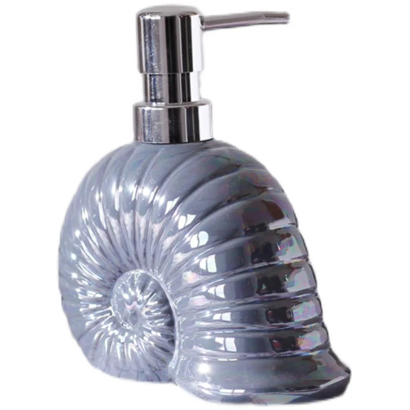 Axya Blue Conch Ceramic Emulsion Soap Shampoo Dispenser Bathroom Accessory