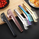 Axyaa Stainless Steel Kitchen Tongs: Color Comb Meal Clip for Non Stick Cookware