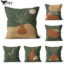 Axyaa Nordic Style Green Linen Pillowcase 45x45cm Modern Decorative Cushion Cover