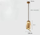 Axyaa Blue Glass LED Pendant Lamp for Coffee Shop & Bar Counter Chandelier