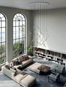 Axyaa Light Luxury Duplex Chandelier - Modern Creative Living Room Stairwell Loft Design