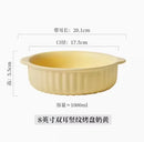 Axyaa Double Ear Baking Bowl, Ceramic Oven Steamed Egg Salad Plate