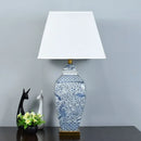 Axyaa Blue Ceramic Table Lamp for Luxury Living Room, Bedroom, Study, Hotel or Office