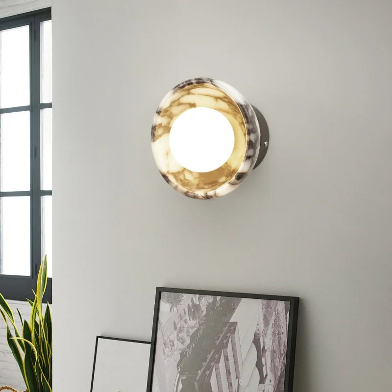 Axyaa Nordic Minimalism LED Wall Lamps Marble Bathroom Mirror Light
