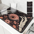 Axyaa Halloween Plants Drying Mat, Non-Slip Absorbent for Kitchen Counter