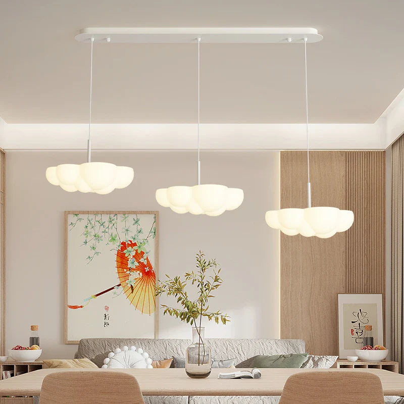 Cloud White Chandelier Pendant Lamp for Dining Room Kitchen Island by Axyaa